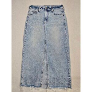 Gap Y2K Light Wash Denim Pencil Maxi Midi Skirt Size 26 Modest
